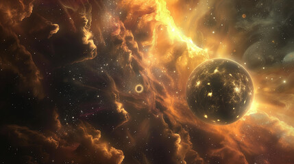 Wall Mural - fiery cosmic phenomenon