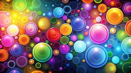 Sticker - Abstract background with circles in various sizes and colors , design, pattern, geometric, circular, round, colorful