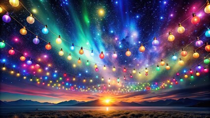 Poster - A mesmerizing display of colorful lights dancing in the night sky, Aurora Borealis, nature, beauty, sky, vibrant