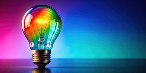 Poster - Vibrant lightbulb symbolizing bright ideas and creativity, innovation, inspiration, imagination, innovation