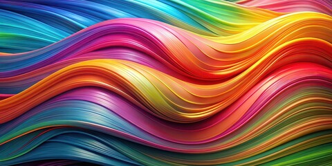 Sticker - Abstract colorful wave patterns with vibrant and flowing movements , vibrant, abstract, wave, patterns, colorful, dynamic