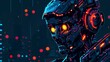 © XtzStudio - Cyberpunk Sentinel: Robot Guarding Neon Cityscape