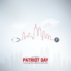 Wall Mural - Creative patriot day ads design. patriot day ads, Celebrated in United States in September 8th, vector, 3d 