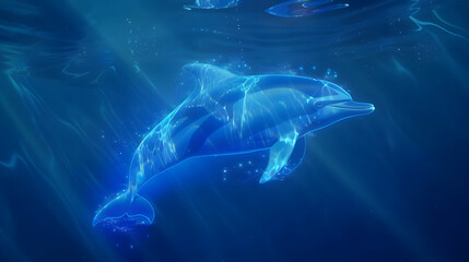 Wall Mural - dolphin swimming in the ocean