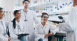 © peopleimages.com - Teaching, science and group of people in laboratory for breakthrough, cure or medical development. Training, investigation and research with scientist team in clinical trial for medicine internship