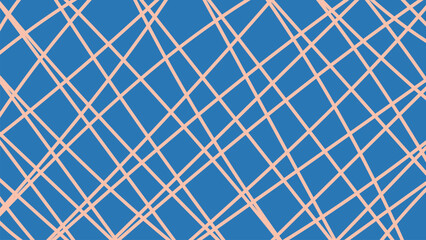 Wall Mural - Abstract Blue Grunge Line Background. Hand drawn geometric texture. Contemporary irregular grid backdrop for social media post stories phone wallpaper. 1920x1080 ratio. Vector illustration