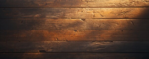 op view of a beautiful wooden surface with cracked lines, warm light