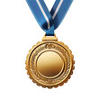 © roy9 - Golden medal with blue ribbon isolated on transparent background