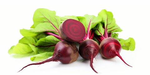 Wall Mural - Fresh Beets with Green Leaves