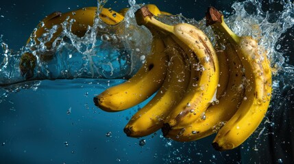 Canvas Print - Bananas Splashing in Water