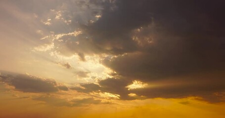 Wall Mural - Timelapse sunset in stormer sunset sky cloud bottom view