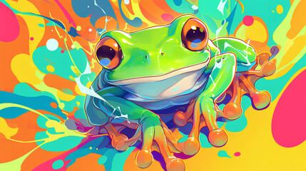 Sticker - frog that shoots electricity