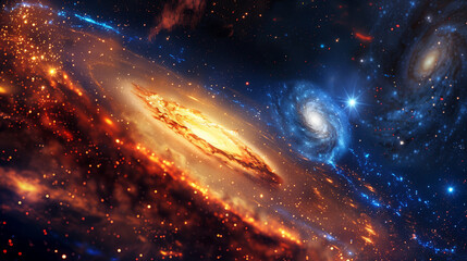 Wall Mural - galactic collision galactic core