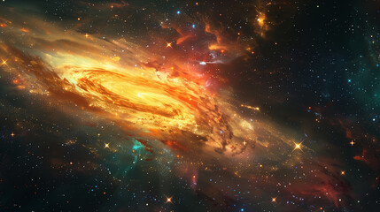 Wall Mural - golden nebula galactic core