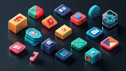 Digital Icon Media Browser Display Application App Background