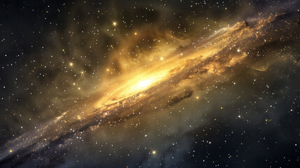 Wall Mural - golden galaxy galactic core