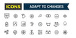 © Rubbble - Adapt to changes icons set. Outline icons pack. Editable vector line icon set and illustration for web and UI application.