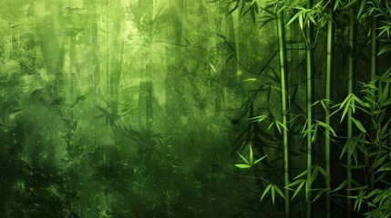 Wall Mural - Green Bamboo Forest Wall