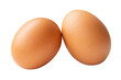 © nathamag11 - Front view of two fresh brown chicken eggs isolated with clipping path in png file format