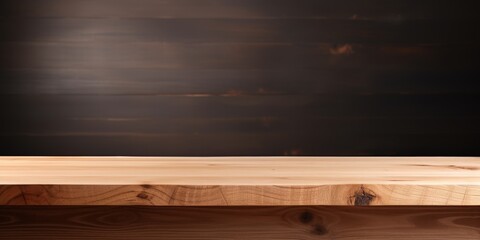 Wall Mural - Wooden Tabletop on a Brown Background