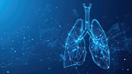 Abstract lung illustration, with connected lines, Vector illustration