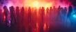 © Edifi 4 - Group of Silhouetted People Dancing in a Colorful Foggy Club Atmosphere