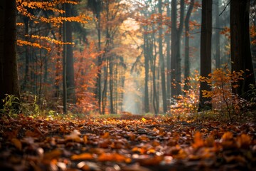 Poster - A dense forest brimming with numerous trees covered in lush, green leaves, Area of specialization or focus