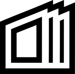 Square line icon. Bold style