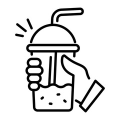 Sticker - A juice cup line style icon