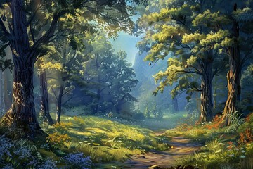 Sticker - Paint a beautiful fantasy forest scene 