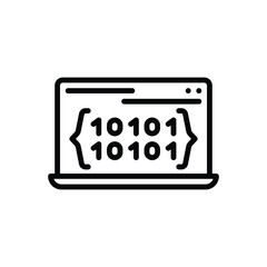Sticker - Black line icon for binary code