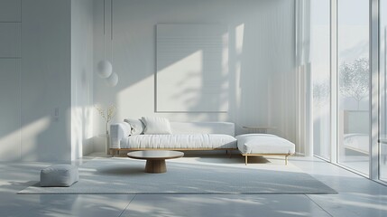 Wall Mural - Minimalist Living Room with Sunlight