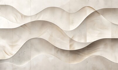 Wall Mural - Abstract Wall with Wavy Panels