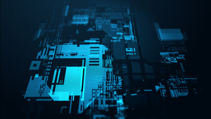Wall Mural - Abstract technological background. Digital information. The concept of big data. 3d rendering.