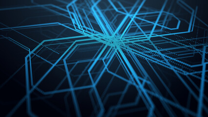 Wall Mural - Abstract technological background. Digital information. The concept of big data. 3d rendering.