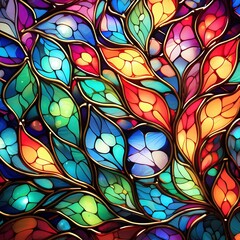 Wall Mural - Stained glass is a decorative art form using colored glass to create windows or panels. It's known for its ability to transform light and create stunning visual effects.