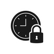 © Arif Arisandi - Clock with padlock. Lock time icon flat style isolated on white background. Vector illustration