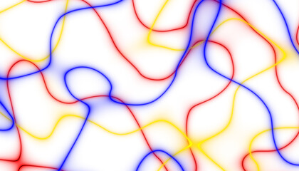 Poster - Abstract colorful spectrum thin linear abstract curved wavy wide pattern for background, wallpaper, banner, label etc. Overlay png design