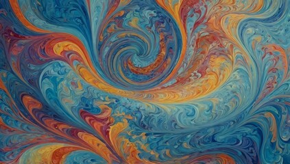 vivid vusion of colors that swirl into each other and create psychodelic forms, pastel, colors blue, light blue