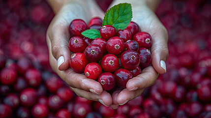 Sticker - cranberries in the hands