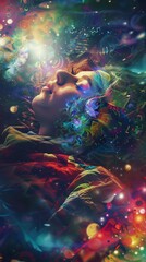 Canvas Print - ultra realistic , space cinematic scene , women , psychedelic , lsd , astral projection