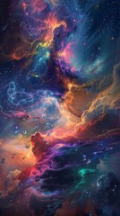 Canvas Print - ultra realistic interstella, space cinematic scene , psychedelic , lsd , astral projection