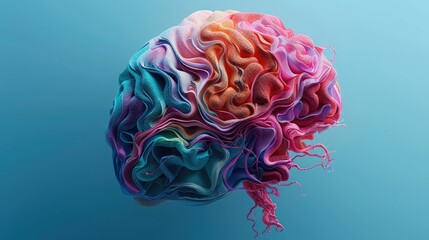 Aufkleber - The emotional brain. Use deep blue, purple and green. Generative AI.