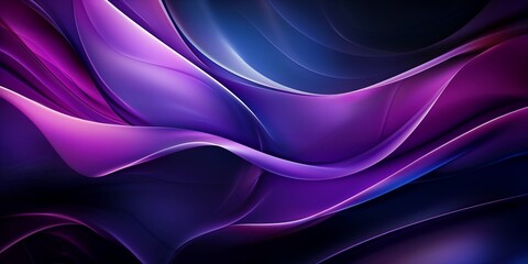 Wall Mural - flowing waves in purple and blue, abstract digital art, elegant purple and blue waves, abstract comp