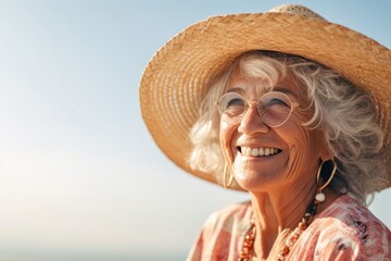 Canvas Print - Portrait summer adult smile.