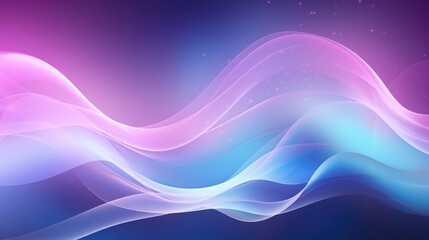 Wall Mural - abstract blue and purple wavy background with glowing lines and bokeh effect., generative ai