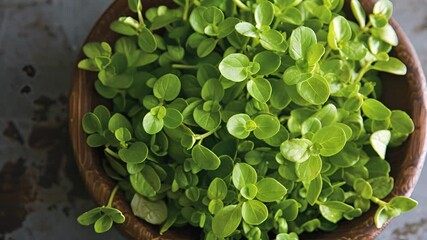 Poster - Aromatic herbs like thyme oregano and mint add a burst of flavor to a foraged herb salad complementing the greens.