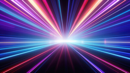 Wall Mural - colorful background with lines and lights light tunnel, generative ai