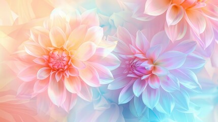 Wall Mural - Abstract background with blurred dahlia petals soft pastel flower design