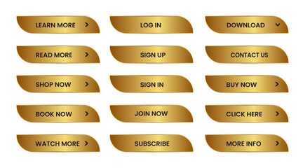 Wall Mural - Web Buttons set. shining gold. Vector EPS 10